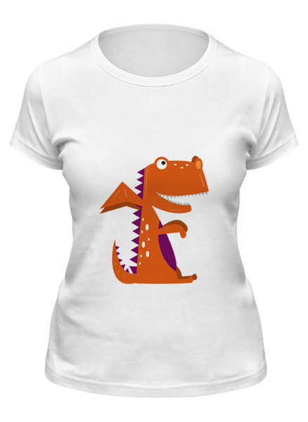 Заказать женскую футболку в Москве. Футболка классическая Динозавр от Romanova - готовые дизайны и нанесение принтов.