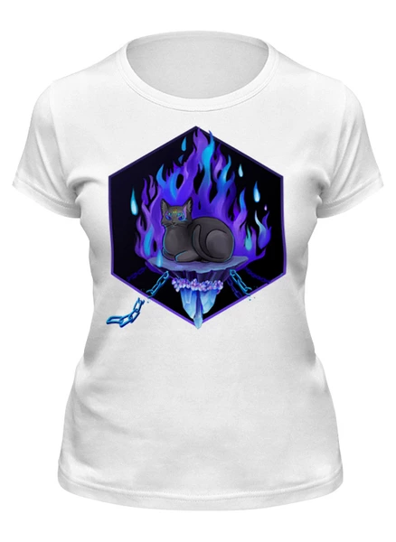 Заказать женскую футболку в Москве. Футболка классическая Призрачная кошка от Tori Cerberus - готовые дизайны и нанесение принтов.