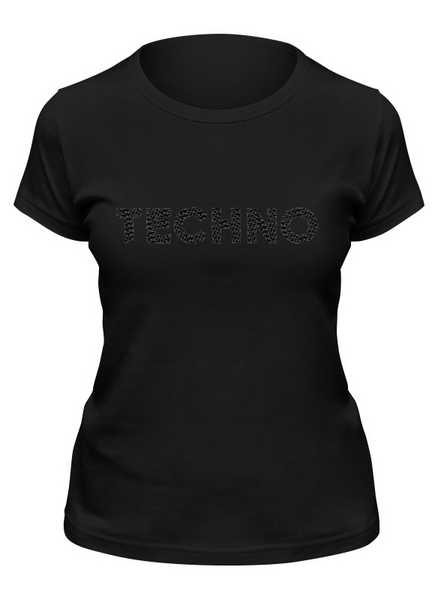 Заказать женскую футболку в Москве. Футболка классическая Techno black от cubik art  - готовые дизайны и нанесение принтов.