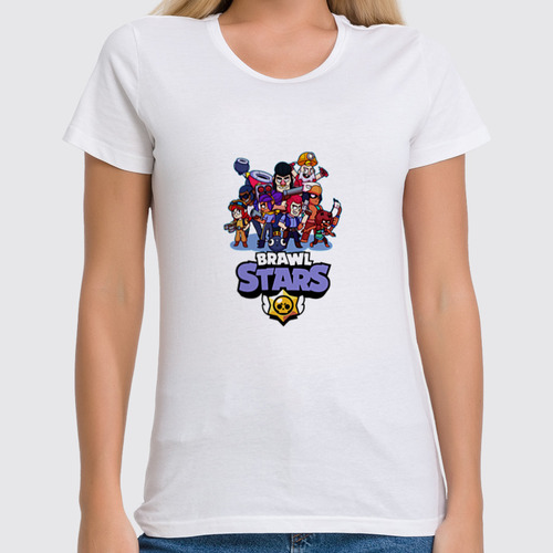 Заказать женскую футболку в Москве. Футболка классическая Brawl Stars от vista12761@rambler.ru - готовые дизайны и нанесение принтов.