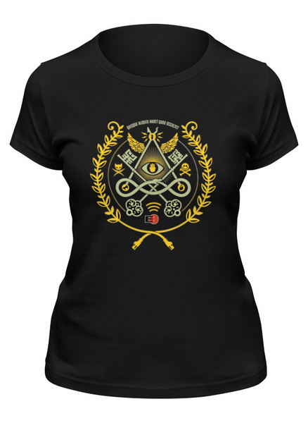 Заказать женскую футболку в Москве. Футболка классическая EFF's Defcon 22 T-Shirt Puzzle от Александра  - готовые дизайны и нанесение принтов.