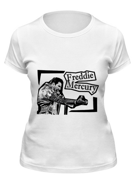 Заказать женскую футболку в Москве. Футболка классическая Freddie Mercury от Fedor - готовые дизайны и нанесение принтов.