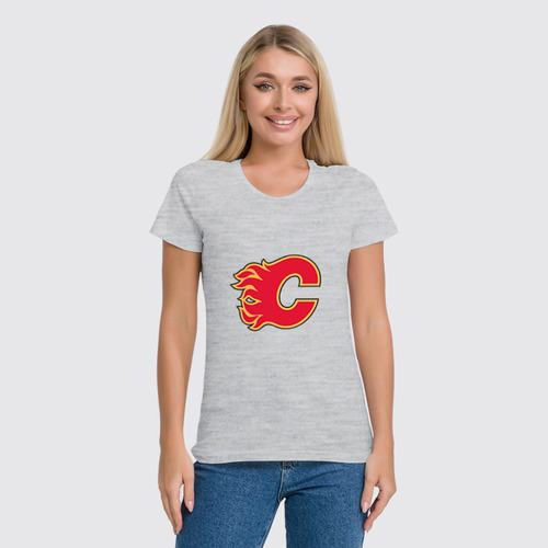 Заказать женскую футболку в Москве. Футболка классическая Calgary Flames / NHL Canada от KinoArt - готовые дизайны и нанесение принтов.