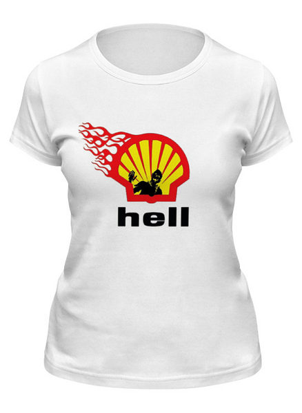 Заказать женскую футболку в Москве. Футболка классическая Shell/Hell от Leichenwagen - готовые дизайны и нанесение принтов.