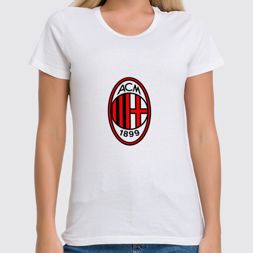 Заказать женскую футболку в Москве. Футболка классическая AC Milan от THE_NISE  - готовые дизайны и нанесение принтов.