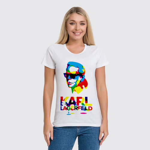 Заказать женскую футболку в Москве. Футболка классическая Karl Lagerfeld от Leichenwagen - готовые дизайны и нанесение принтов.