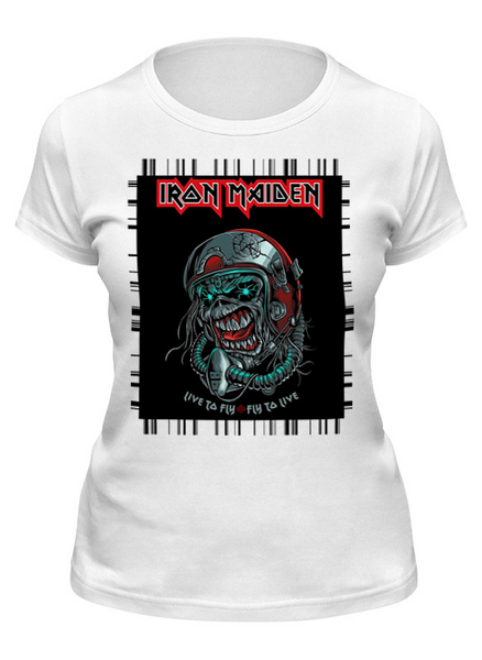 Заказать женскую футболку в Москве. Футболка классическая Iron Maiden от Leichenwagen - готовые дизайны и нанесение принтов.