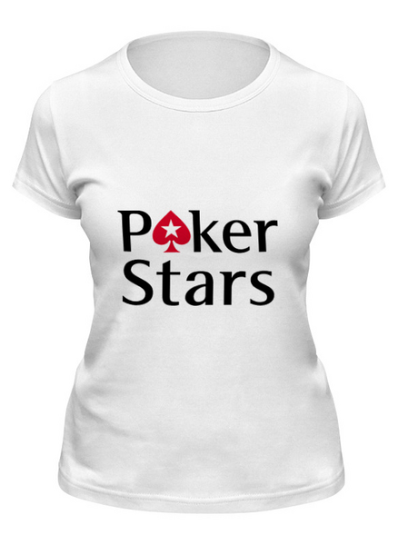 Заказать женскую футболку в Москве. Футболка классическая PokerStars от YellowCloverShop - готовые дизайны и нанесение принтов.