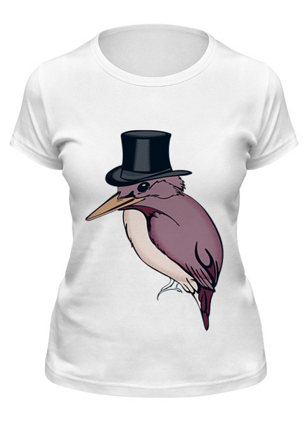 Заказать женскую футболку в Москве. Футболка классическая Hipster bird от frau - готовые дизайны и нанесение принтов.