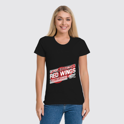 Заказать женскую футболку в Москве. Футболка классическая Detroit Red Wings от Александр Глебов - готовые дизайны и нанесение принтов.