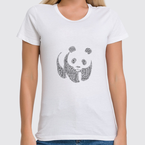 Заказать женскую футболку в Москве. Футболка классическая Язык панды от AstArt - готовые дизайны и нанесение принтов.