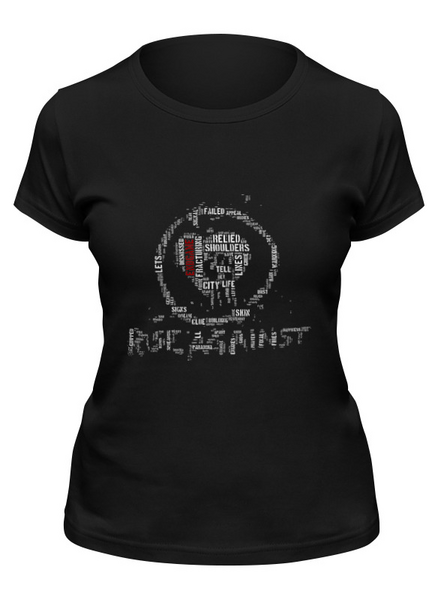 Заказать женскую футболку в Москве. Футболка классическая Rise Against - logo от Денис - готовые дизайны и нанесение принтов.