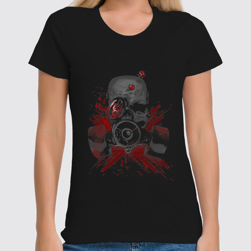 Заказать женскую футболку в Москве. Футболка классическая Skull Art от Leichenwagen - готовые дизайны и нанесение принтов.