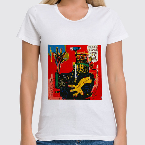 Заказать женскую футболку в Москве. Футболка классическая Basquiat от Just kidding - готовые дизайны и нанесение принтов.