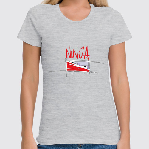 Заказать женскую футболку в Москве. Футболка классическая ninja от Евгений Бобров - готовые дизайны и нанесение принтов.