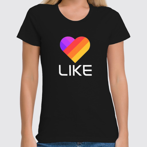 Заказать женскую футболку в Москве. Футболка классическая Like  от DESIGNER   - готовые дизайны и нанесение принтов.