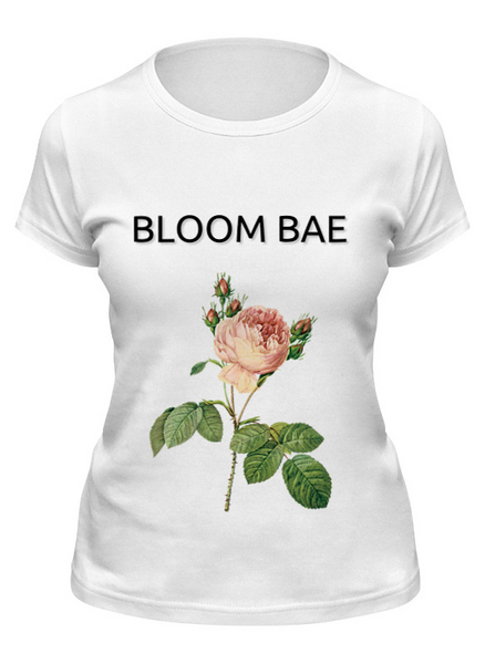 Заказать женскую футболку в Москве. Футболка классическая Bloom Bae от Анастасия Вахрушева - готовые дизайны и нанесение принтов.
