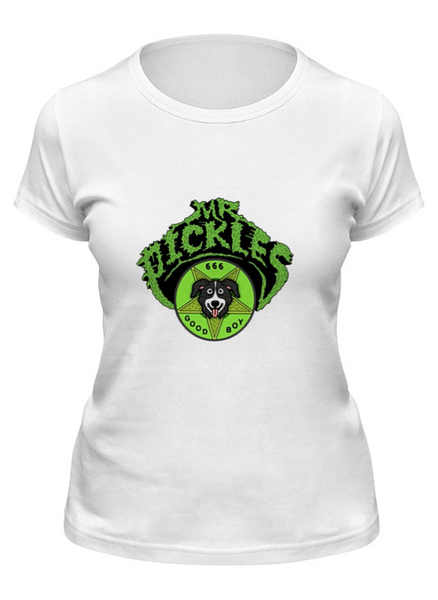 Заказать женскую футболку в Москве. Футболка классическая Mr Pickles от Максим Фролов - готовые дизайны и нанесение принтов.