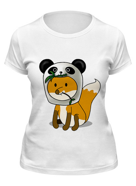 Заказать женскую футболку в Москве. Футболка классическая Лисенок панда от Little Pets - готовые дизайны и нанесение принтов.