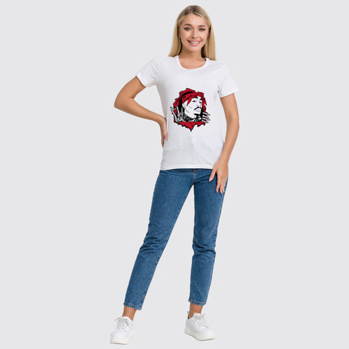 Заказать женскую футболку в Москве. Футболка классическая Тупак Шакур (2pac) от coolmag - готовые дизайны и нанесение принтов.