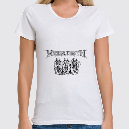 Заказать женскую футболку в Москве. Футболка классическая Megadeth от Fedor - готовые дизайны и нанесение принтов.