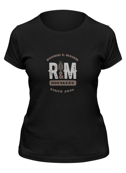 Заказать женскую футболку в Москве. Футболка классическая R&M hoodie black от Alcochat - готовые дизайны и нанесение принтов.