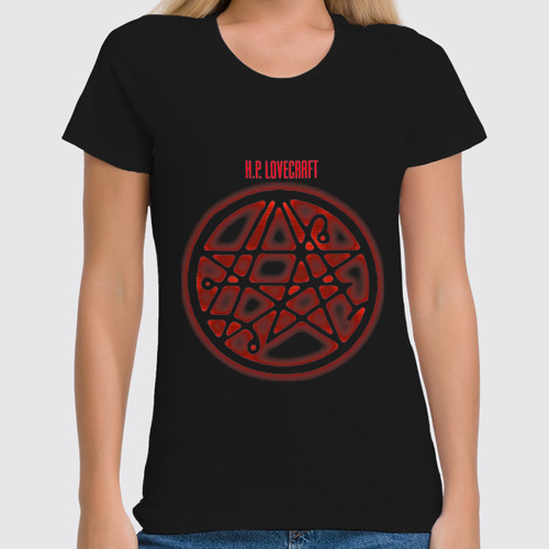 Заказать женскую футболку в Москве. Футболка классическая Necronomicon от Leichenwagen - готовые дизайны и нанесение принтов.