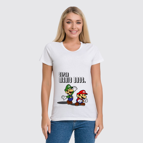 Заказать женскую футболку в Москве. Футболка классическая Super Mario Bros. от game-fan - готовые дизайны и нанесение принтов.
