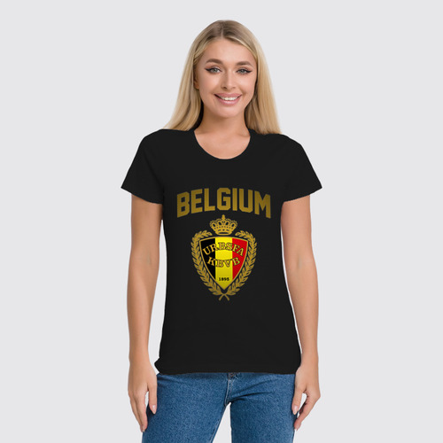 Заказать женскую футболку в Москве. Футболка классическая Сборная Бельгии от geekbox - готовые дизайны и нанесение принтов.