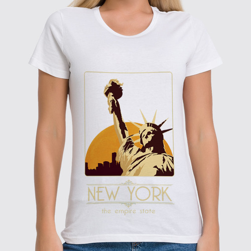 Заказать женскую футболку в Москве. Футболка классическая New York от aleks_say - готовые дизайны и нанесение принтов.
