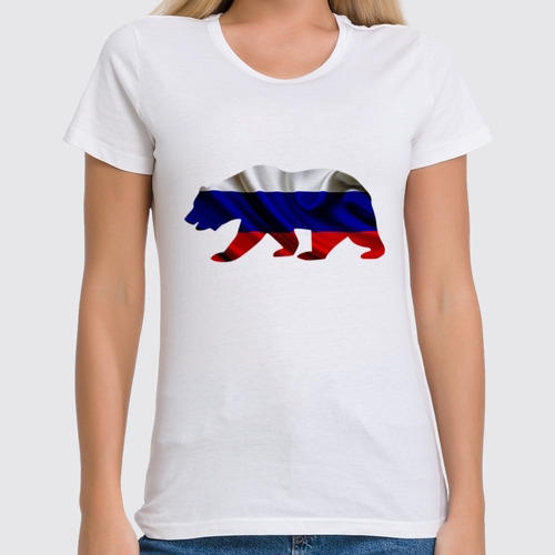 Заказать женскую футболку в Москве. Футболка классическая Русский Медведь от FireFoxa - готовые дизайны и нанесение принтов.