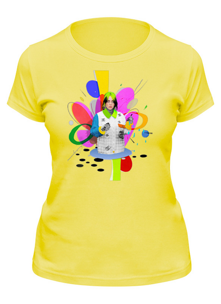 Заказать женскую футболку в Москве. Футболка классическая Billie Eilish  от T-shirt print  - готовые дизайны и нанесение принтов.