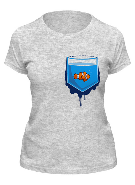 Заказать женскую футболку в Москве. Футболка классическая Рыбка от Amerikanka - готовые дизайны и нанесение принтов.