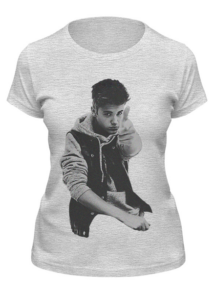 Заказать женскую футболку в Москве. Футболка классическая Justin Bieber от Антон Величко - готовые дизайны и нанесение принтов.