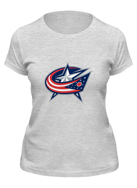 Заказать женскую футболку в Москве. Футболка классическая Columbus Blue Jackets / NHL USA от KinoArt - готовые дизайны и нанесение принтов.