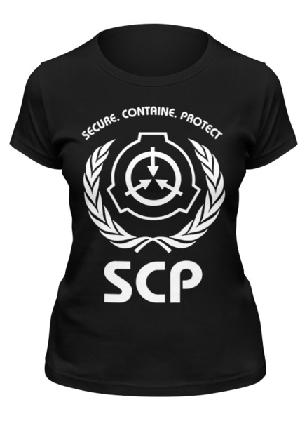 Заказать женскую футболку в Москве. Футболка классическая SCP Foundation от geekbox - готовые дизайны и нанесение принтов.