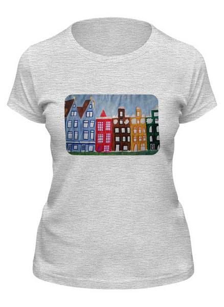 Заказать женскую футболку в Москве. Футболка классическая Амстердам от mrs-snit@yandex.ru - готовые дизайны и нанесение принтов.