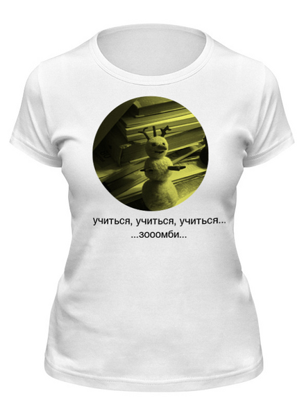 Заказать женскую футболку в Москве. Футболка классическая снеговик от marta.nordvind@yandex.ru - готовые дизайны и нанесение принтов.