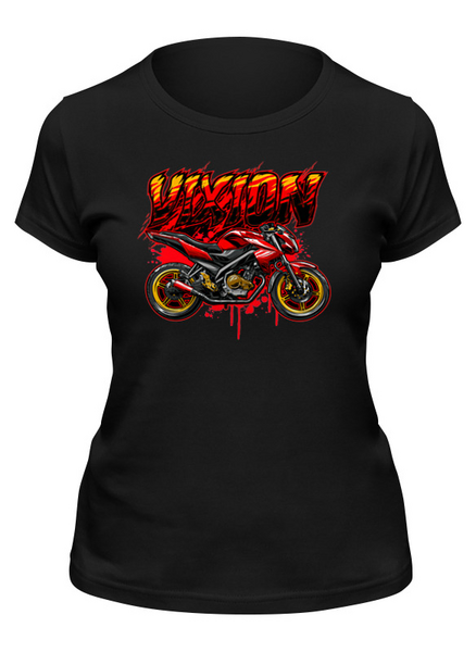 Заказать женскую футболку в Москве. Футболка классическая ❖YAMAHA VIXION❖ от balden - готовые дизайны и нанесение принтов.
