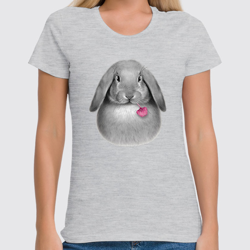 Заказать женскую футболку в Москве. Футболка классическая Кролик с клевером  от Print design  - готовые дизайны и нанесение принтов.