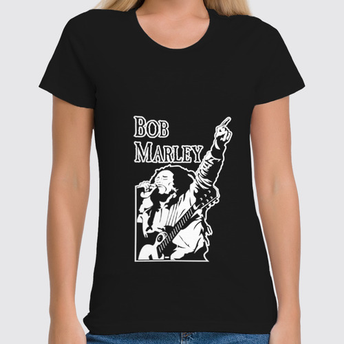 Заказать женскую футболку в Москве. Футболка классическая Боб Марли от luta - готовые дизайны и нанесение принтов.