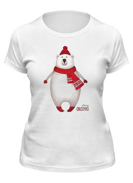 Заказать женскую футболку в Москве. Футболка классическая Новогодняя от T-shirt print  - готовые дизайны и нанесение принтов.