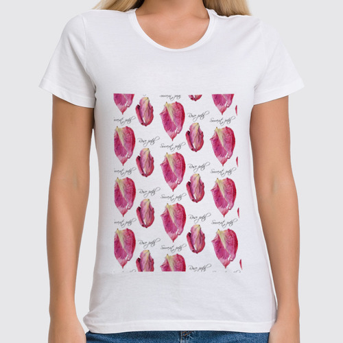 Заказать женскую футболку в Москве. Футболка классическая rose patel от okonit - готовые дизайны и нанесение принтов.