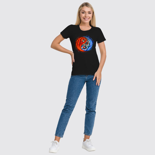 Заказать женскую футболку в Москве. Футболка классическая Yin Yang от Leichenwagen - готовые дизайны и нанесение принтов.