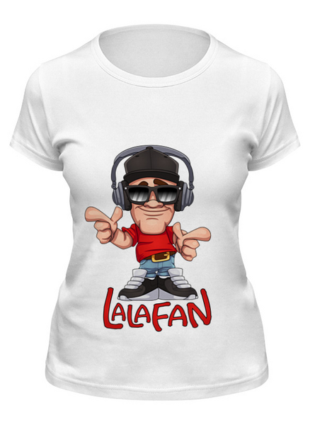 Заказать женскую футболку в Москве. Футболка классическая LalaFan DJ T-Shirt (белая, жен.) от LalaFan  - готовые дизайны и нанесение принтов.