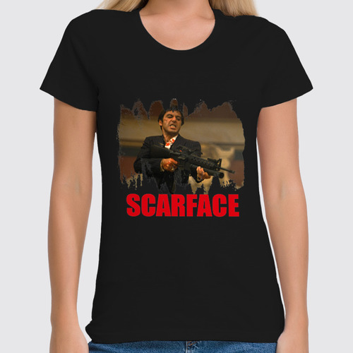 Заказать женскую футболку в Москве. Футболка классическая SCARFACE от creativemen - готовые дизайны и нанесение принтов.
