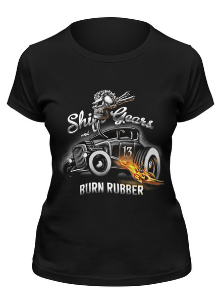 Заказать женскую футболку в Москве. Футболка классическая Shift Gears... от shap - готовые дизайны и нанесение принтов.
