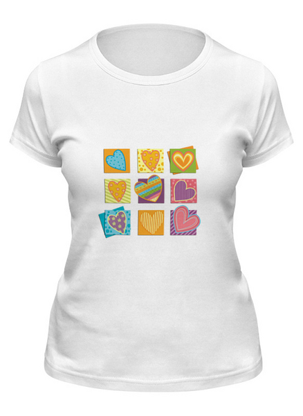 Заказать женскую футболку в Москве. Футболка классическая "Love" от Abstractiya - готовые дизайны и нанесение принтов.