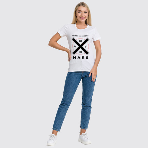 Заказать женскую футболку в Москве. Футболка классическая 30 Seconds to Mars от geekbox - готовые дизайны и нанесение принтов.