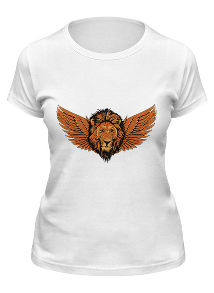 Заказать женскую футболку в Москве. Футболка классическая Крылатый лев от BeliySlon - готовые дизайны и нанесение принтов.